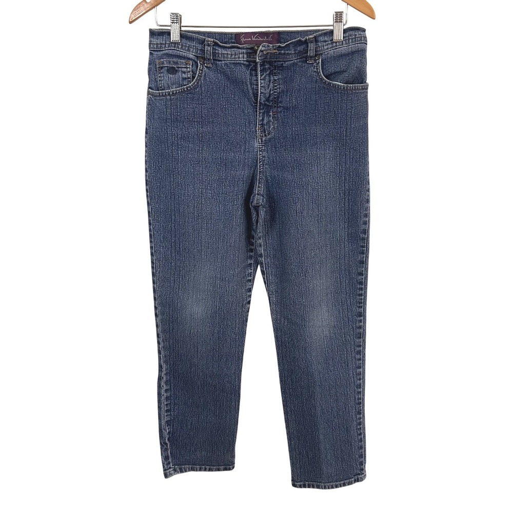 Gloria Vanderbilt Amanda High Rise Tapered Jeans Medium Wash Blue Size 12 Short